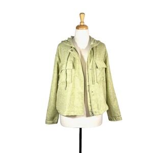 Avec Les Filles Green Zip Up Hooded Jacket Size L